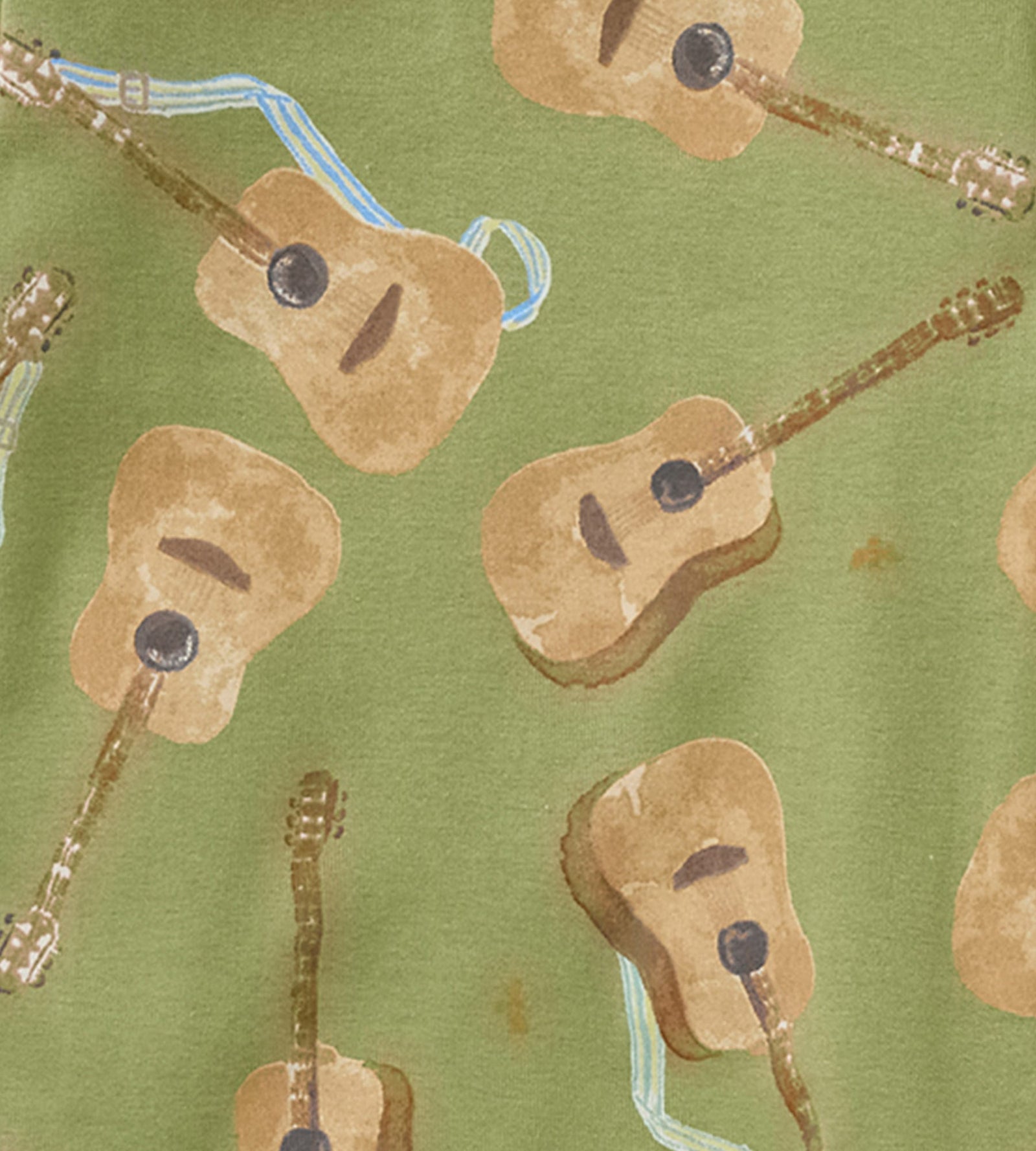 Acoustic Guitar Organic Baby Pajamas Swatch