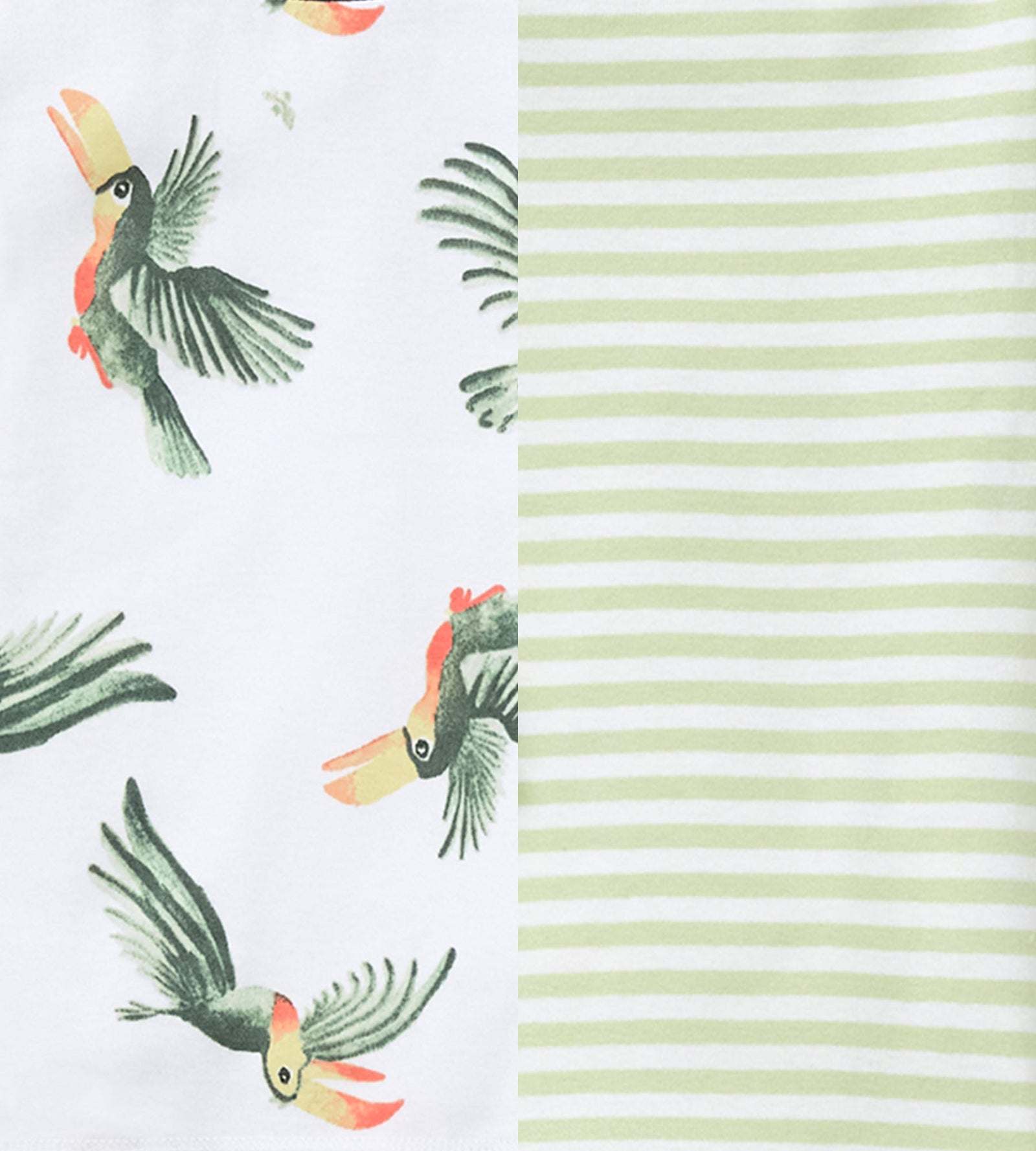 Toucan Organic Baby Pajamas - 2 Pack Swatch