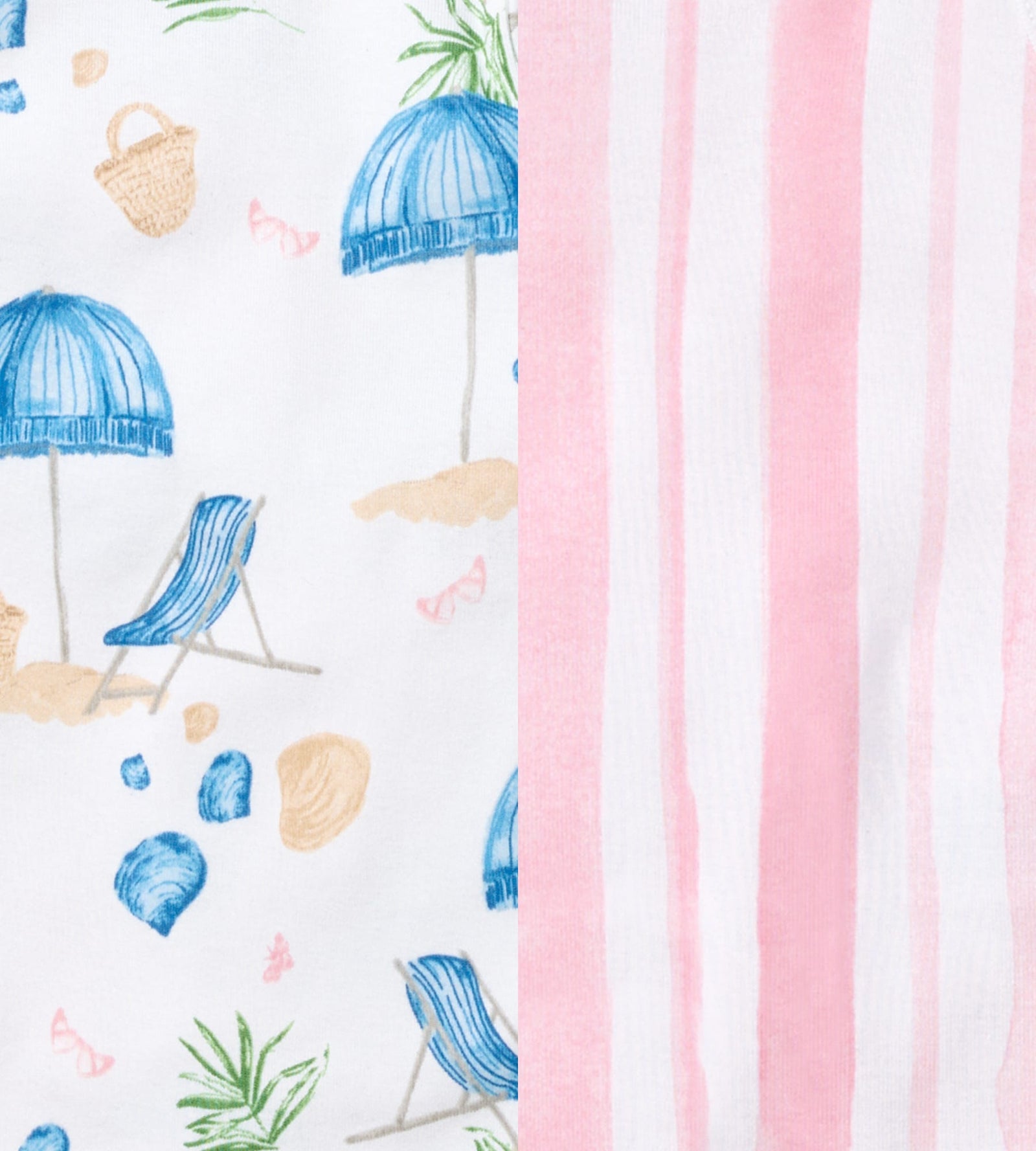 Santorini Beach Organic Cotton Baby Pajamas 2 Pack Swatch