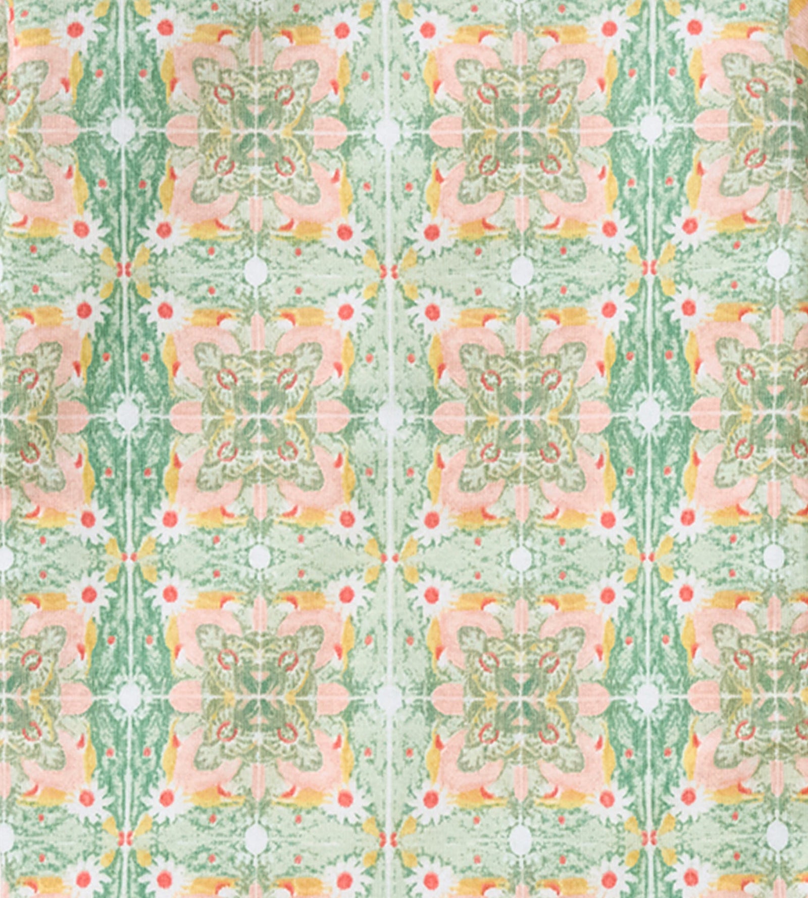 Floral Tile Organic Baby Girl Pajamas Swatch