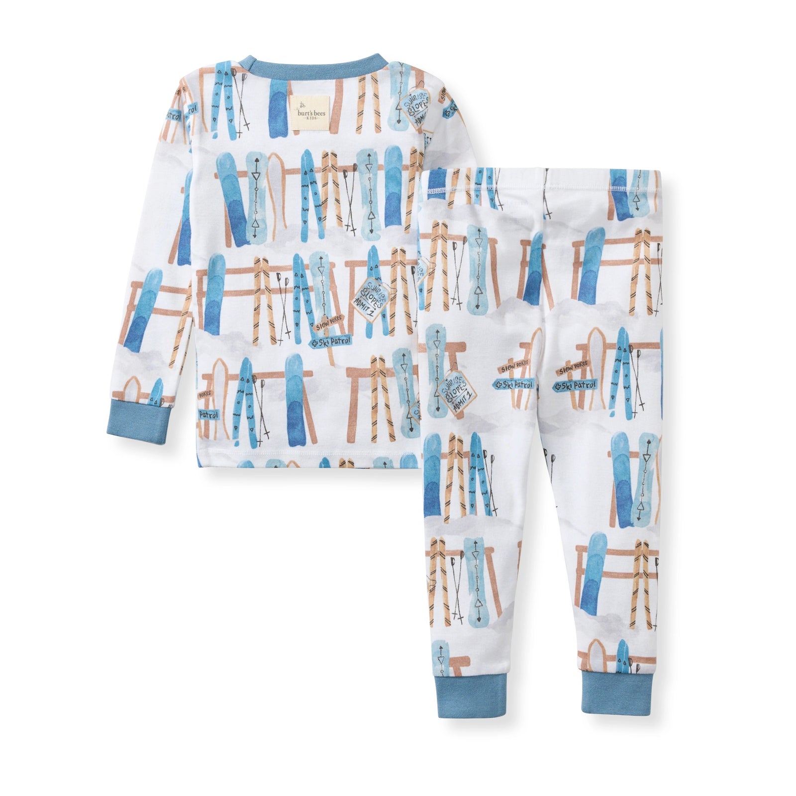Sunrise Slopes Organic Cotton Two-Piece Pajamas - Mountain Blue Back