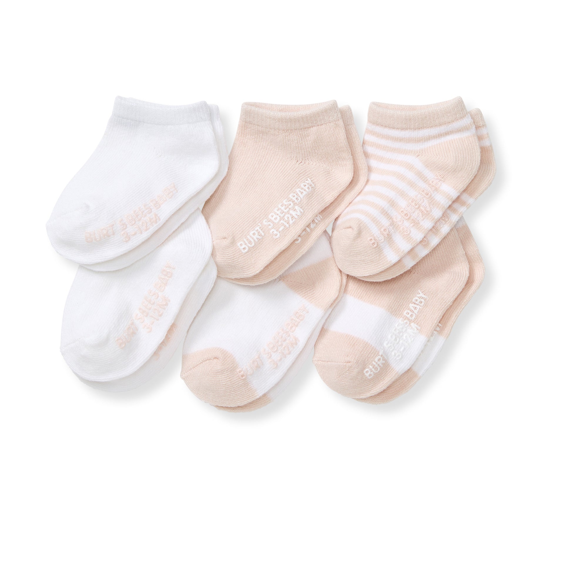 Solid & Stripes Organic Cotton Ankle Socks 6 Pack Ranunculus