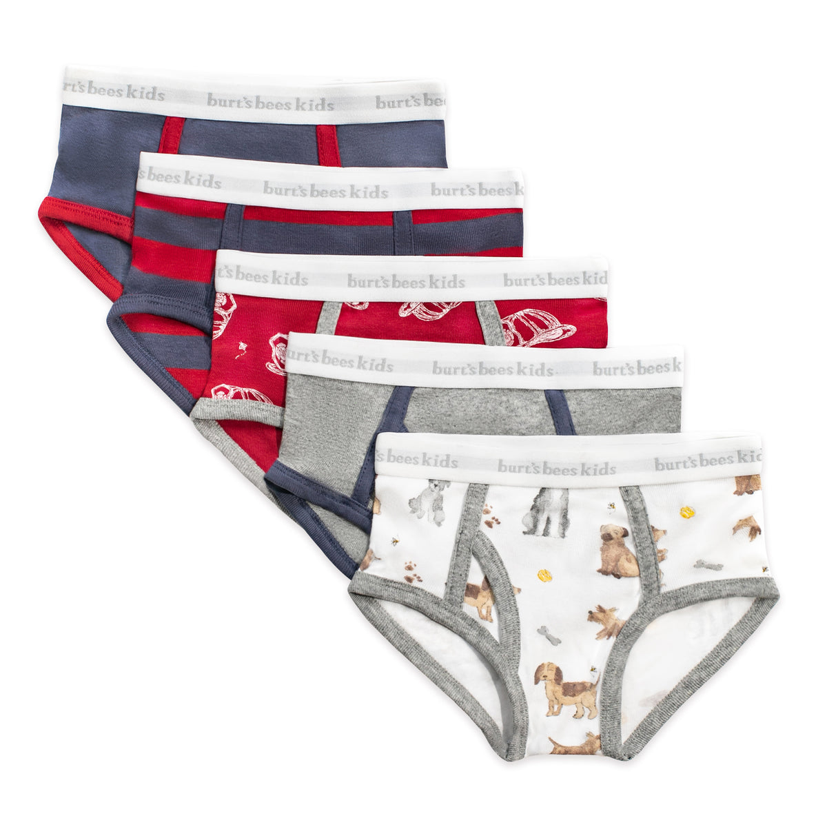 Puppy Party & Fire Fighter Hats Organic Cotton Underwear 5 Pack