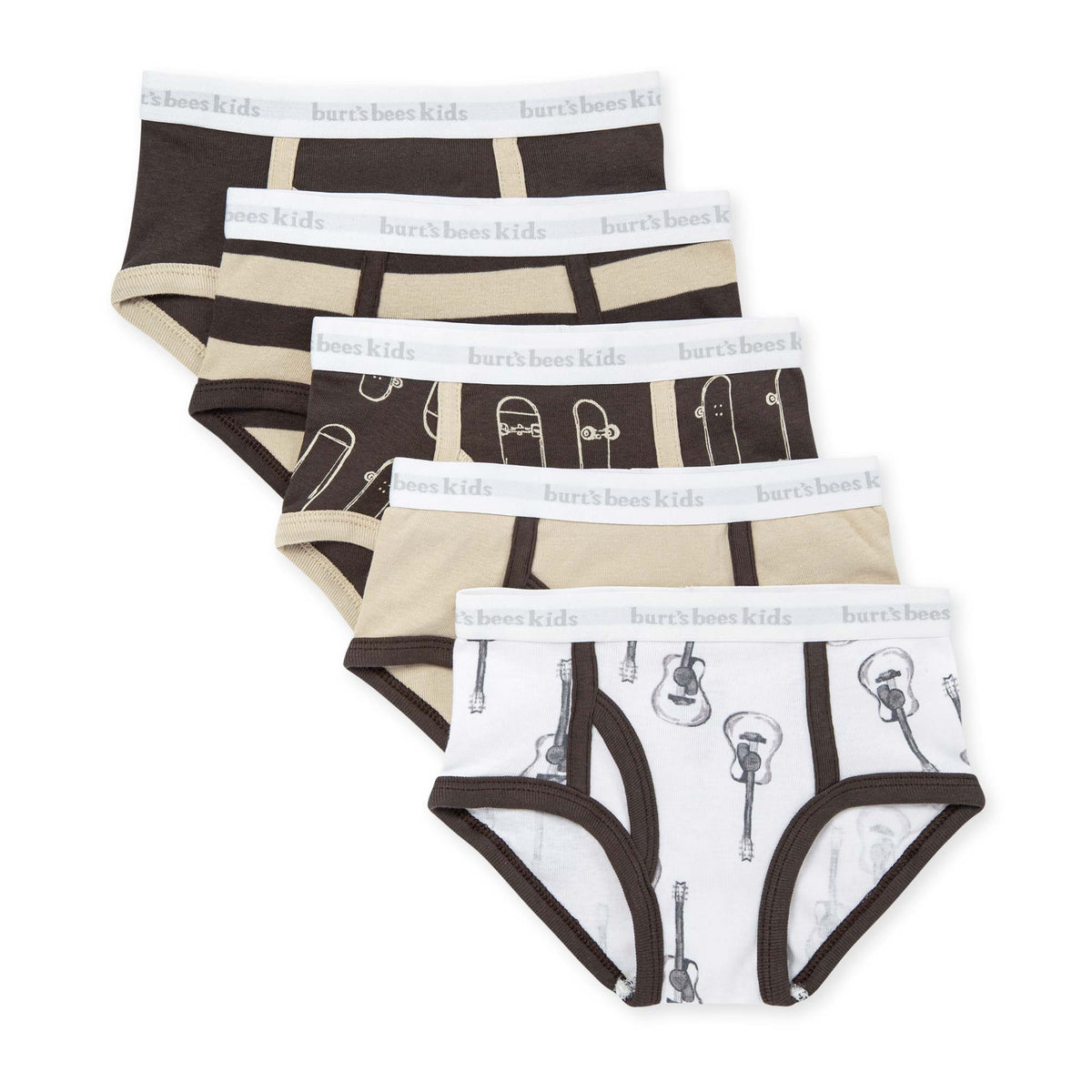 Guitars & Skateboards Organic Cotton Underwear 5 Pack
