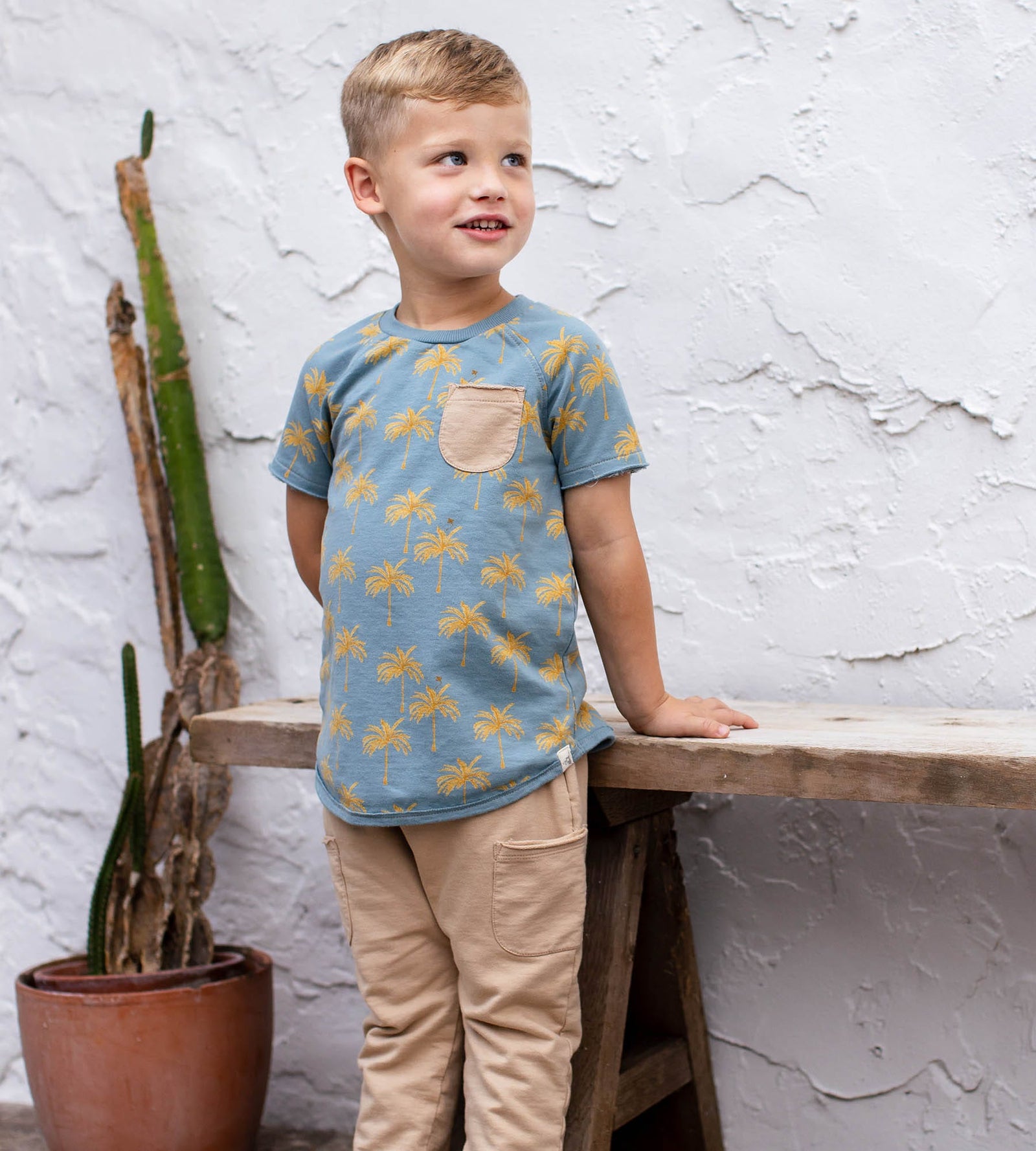 Product Image 1 of Golden Palms Toddler Boy Top & Shorts Set