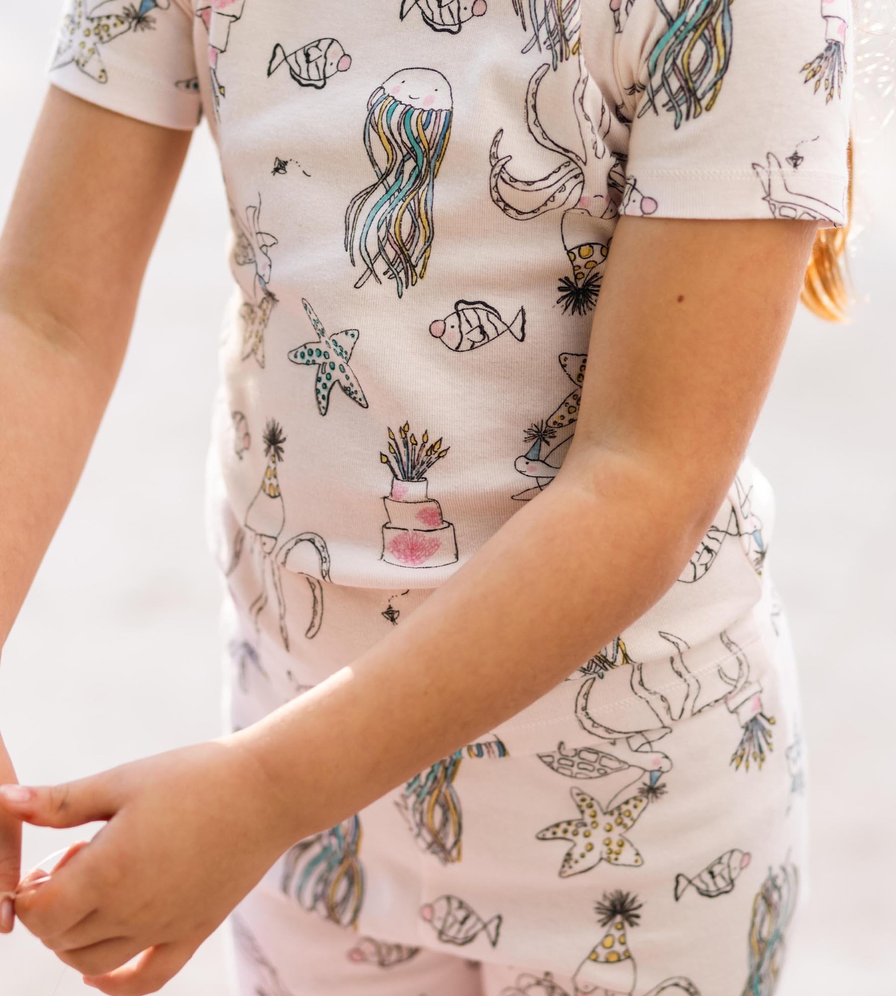 Axolotl Pjs Wonder Nation Girls Short Sleeve Top And Sleep Short