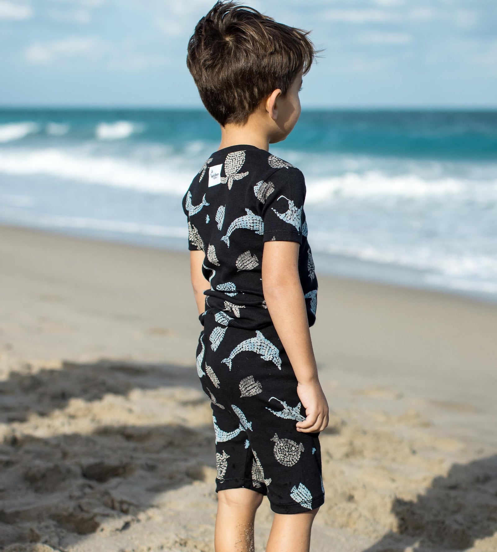 Mosaic Sea Animals Organic Cotton Baby Pajamas Product Image 1