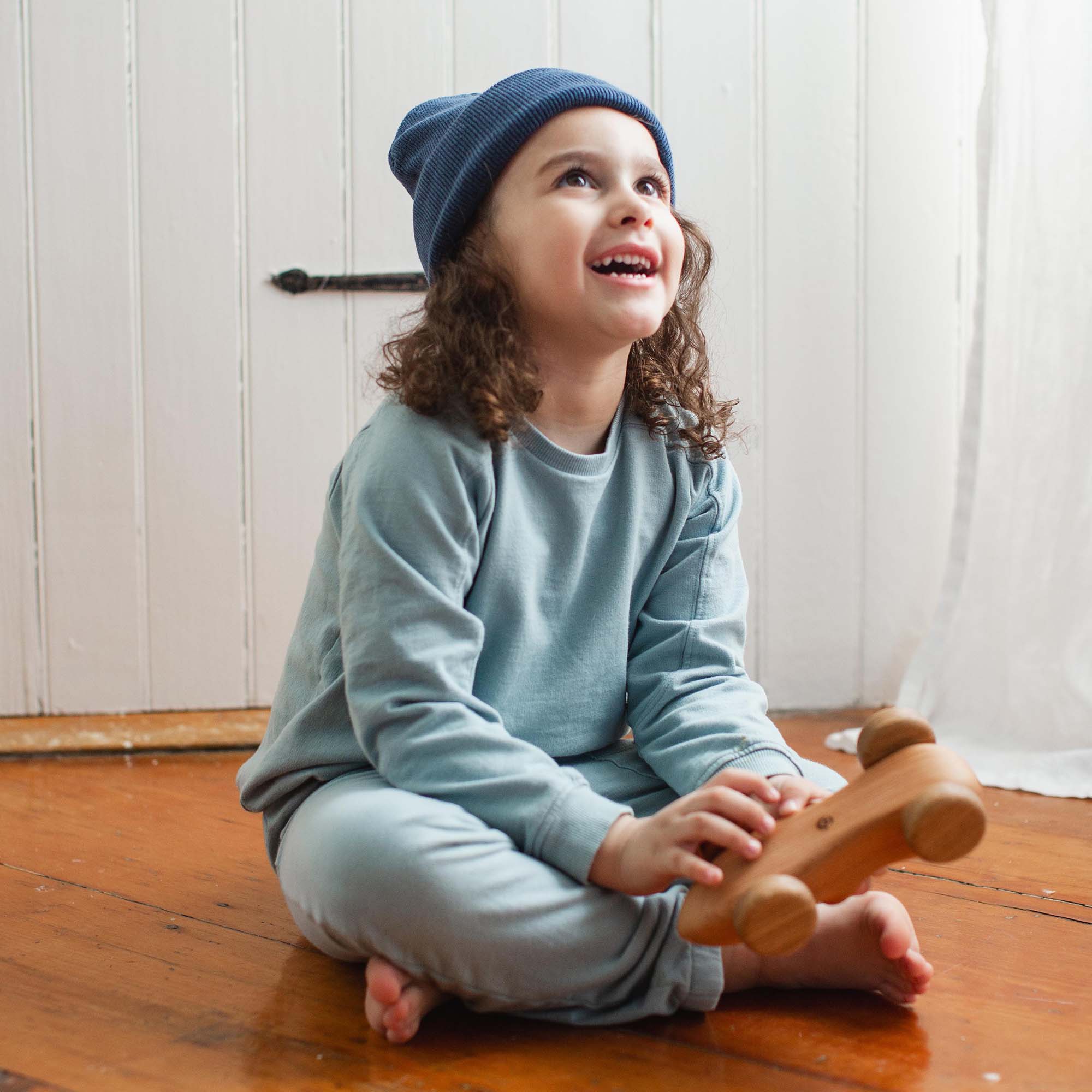 Seamed Organic Blue Sweatshirt & Pants Set – Burt's Bees Baby