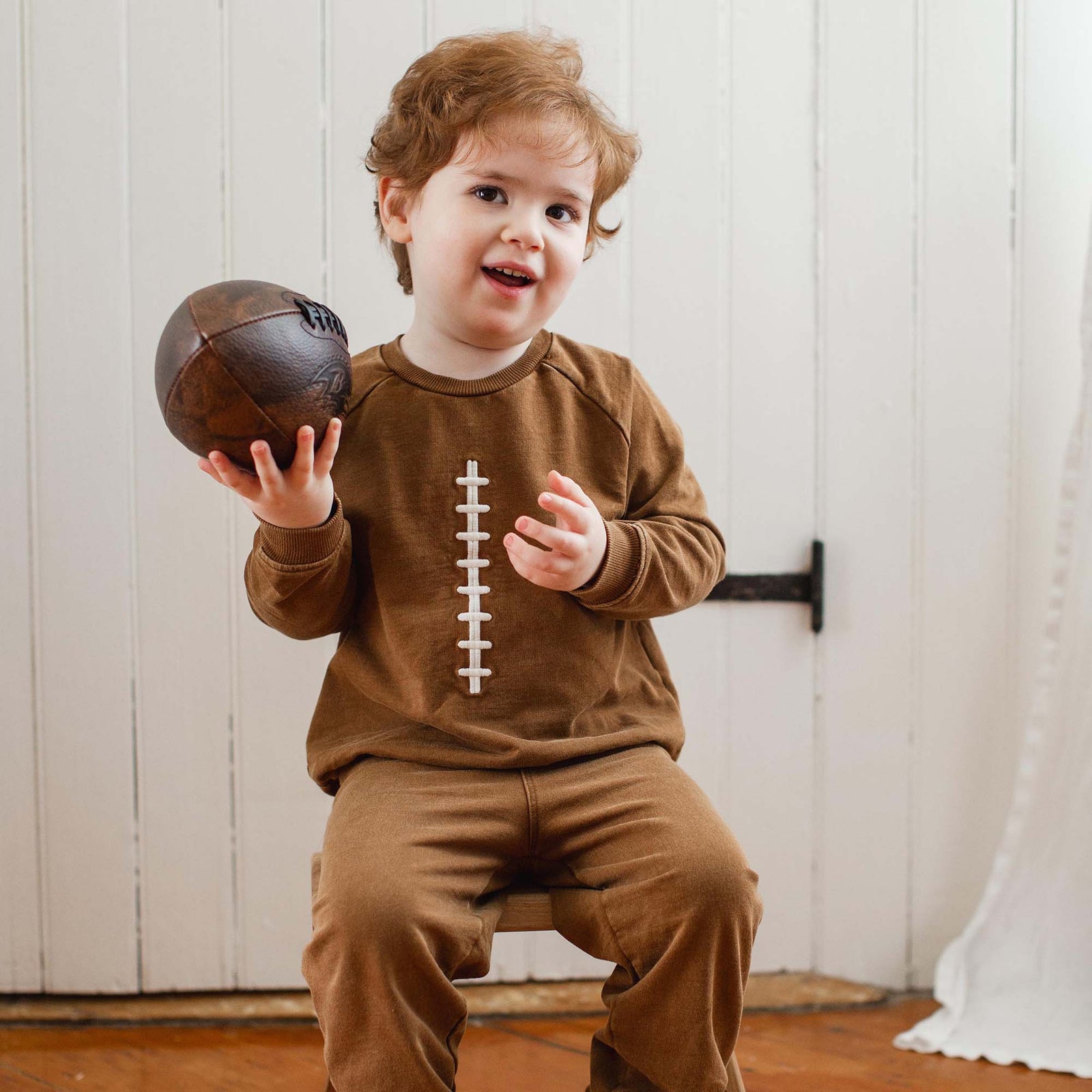 Product Image 1 of Acid Wash Football Sweatshirt & Pants Set