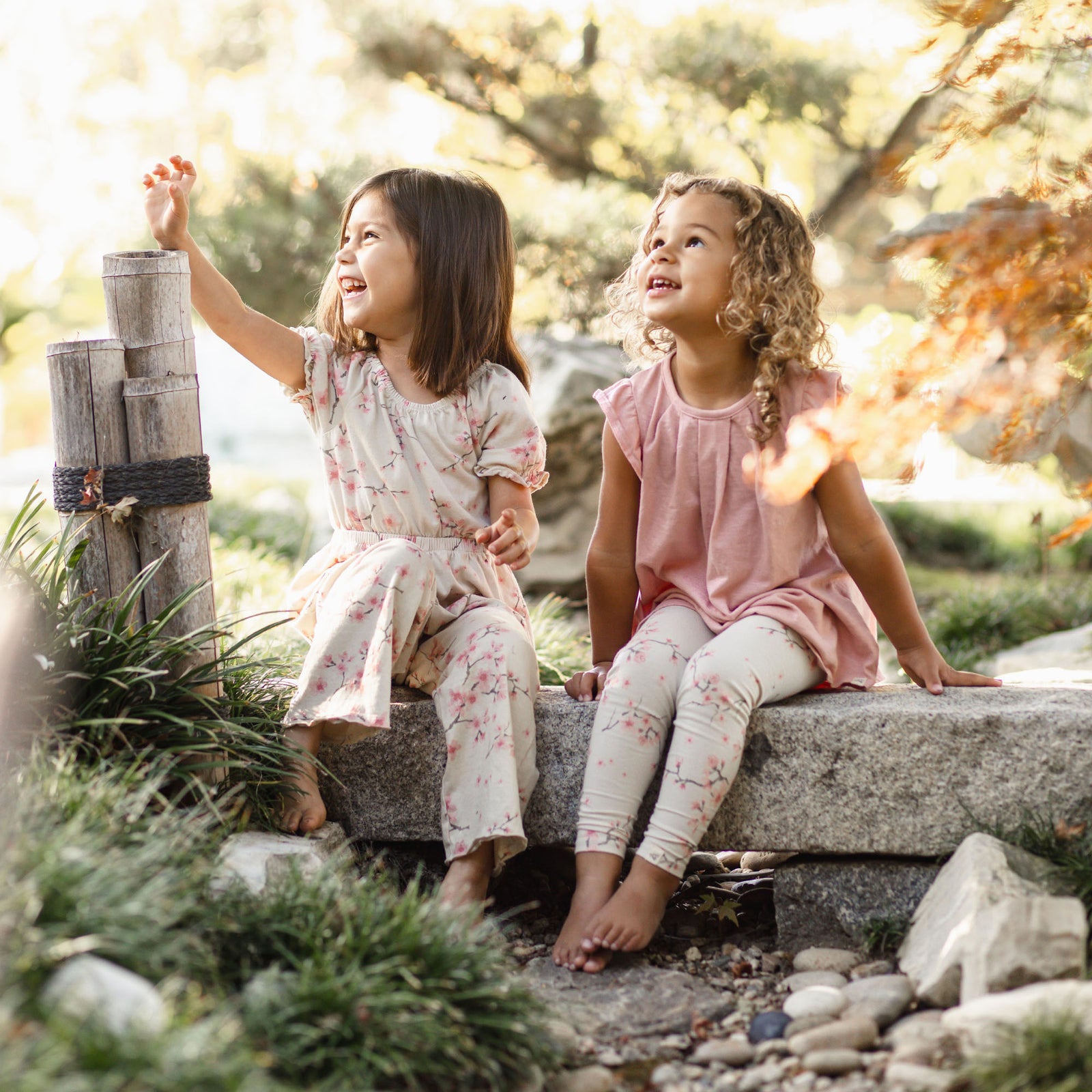 Product Image 1 of Slub Tunic & Cherry Blossoms Pants Set