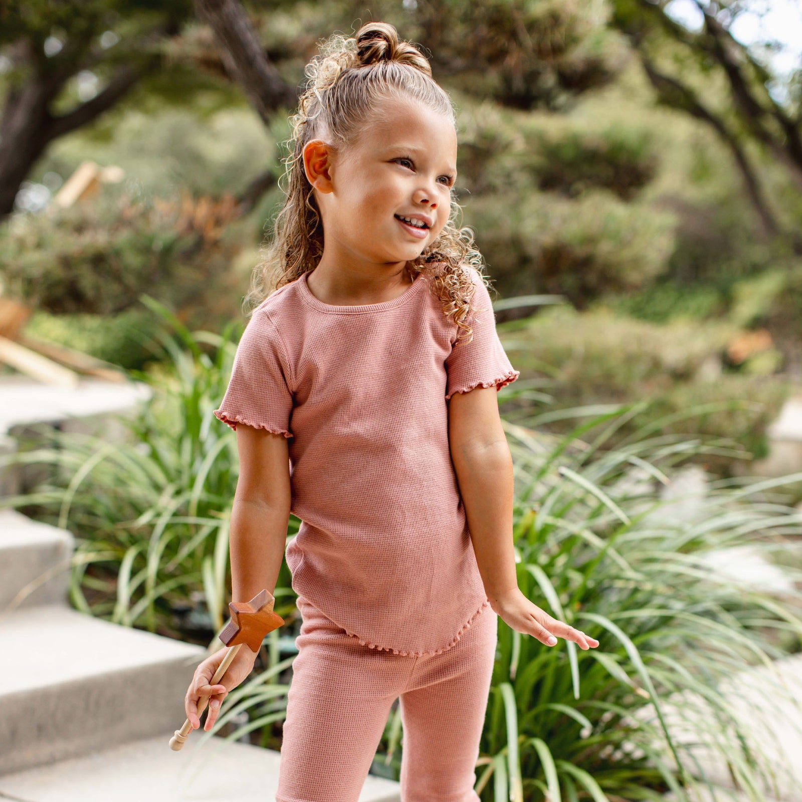 Product Image 4 of Waffle Tee & Flare Pants Set