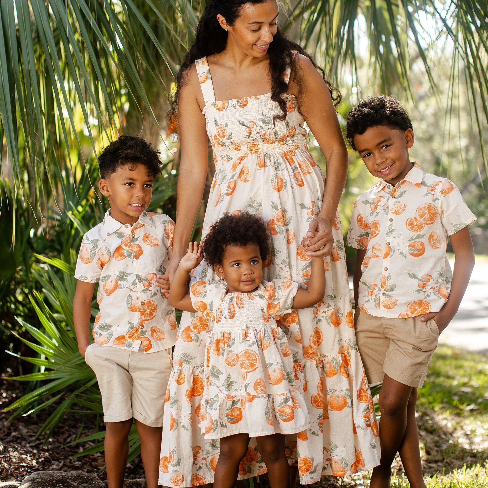 Product Image 1 of Dubrovnik Oranges Matching Button Down Shirt & Shorts Set