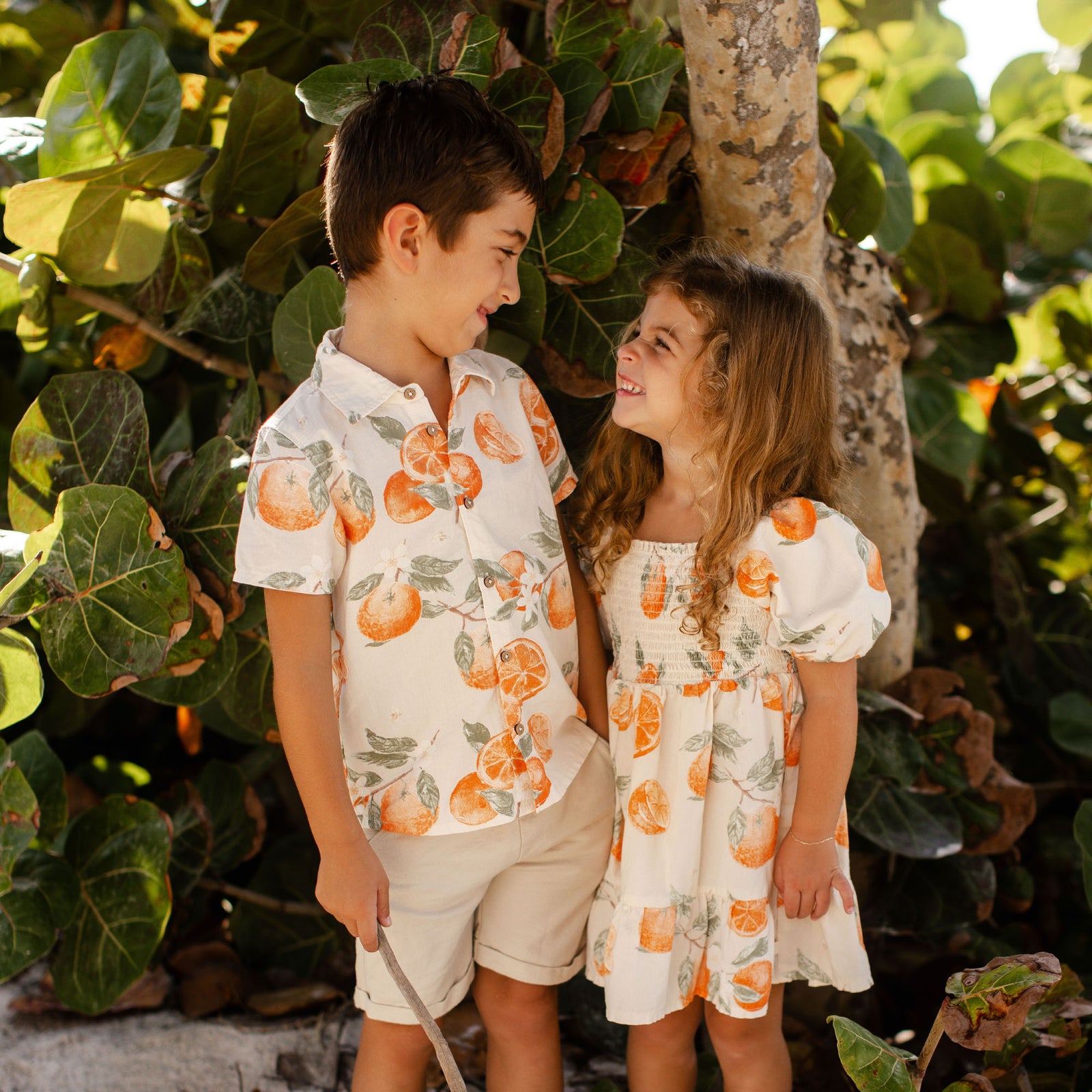 Product Image 2 of Dubrovnik Oranges Matching Button Down Shirt & Shorts Set