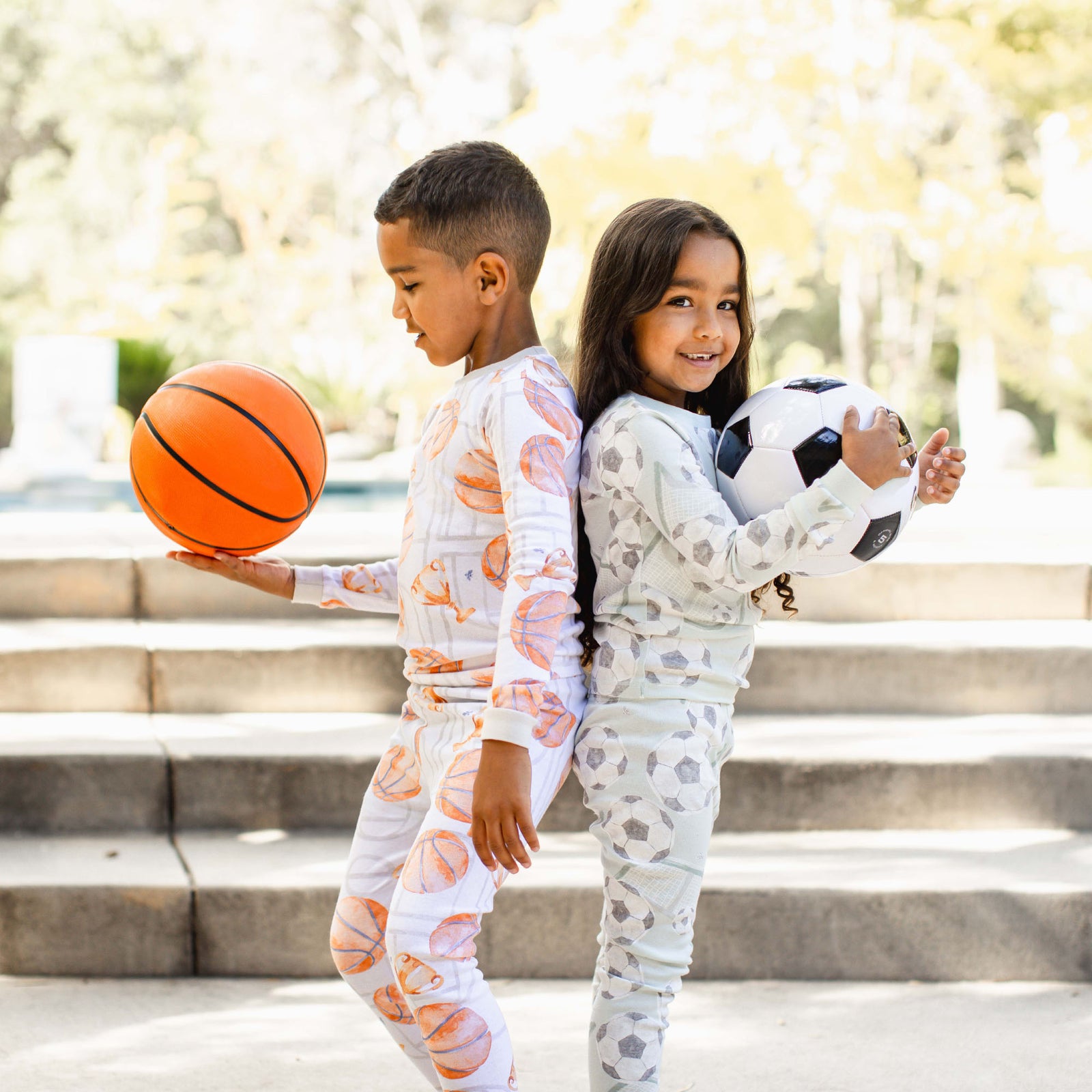 Product Image 1 of Basketball Court Organic Cotton Two-Piece Pajamas