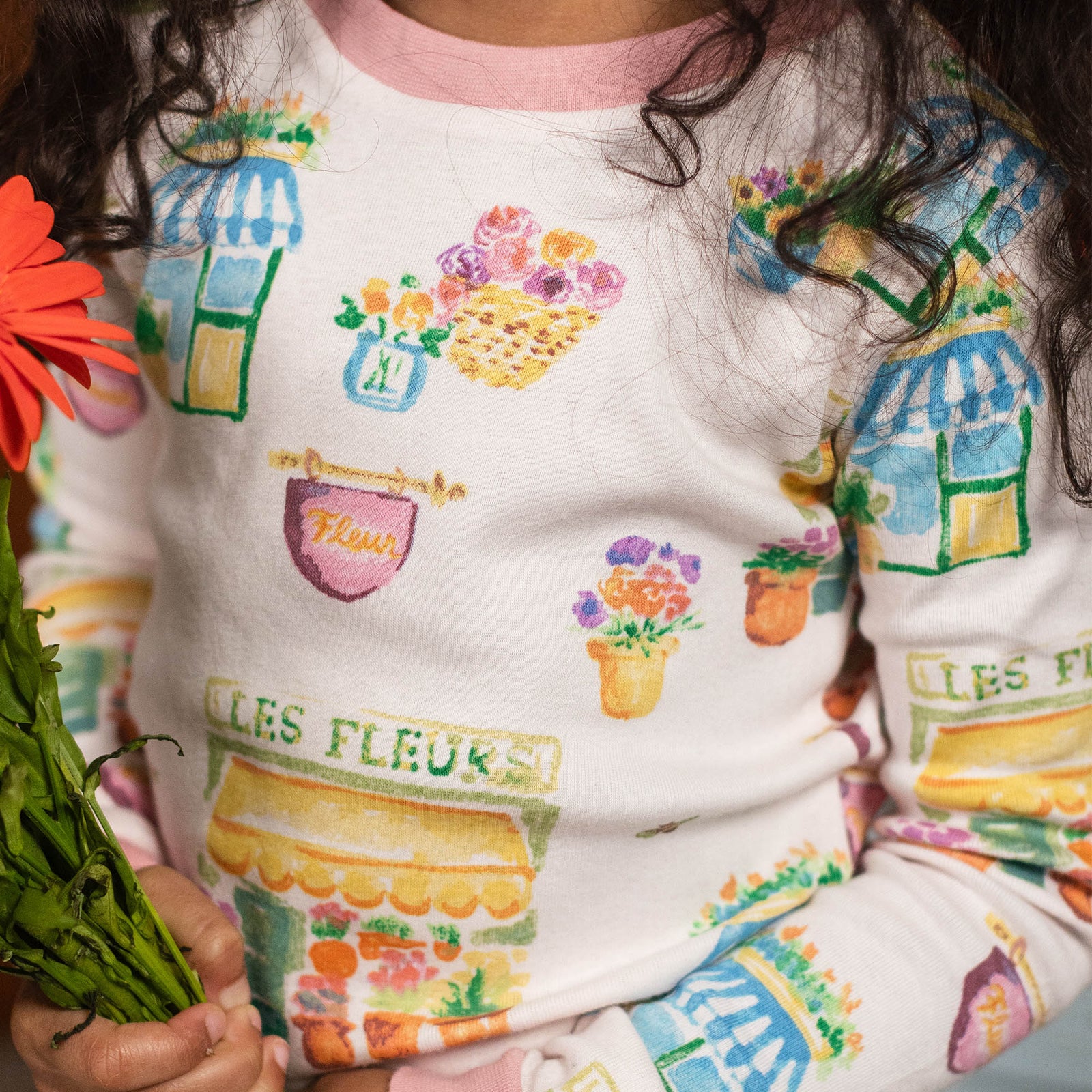 Product Image 1 of Les Fleurs Organic Cotton Two-Piece Pajamas
