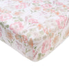 Pastel floral organic cotton crib sheet with fitted corners