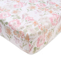 Pastel floral organic cotton crib sheet with fitted corners