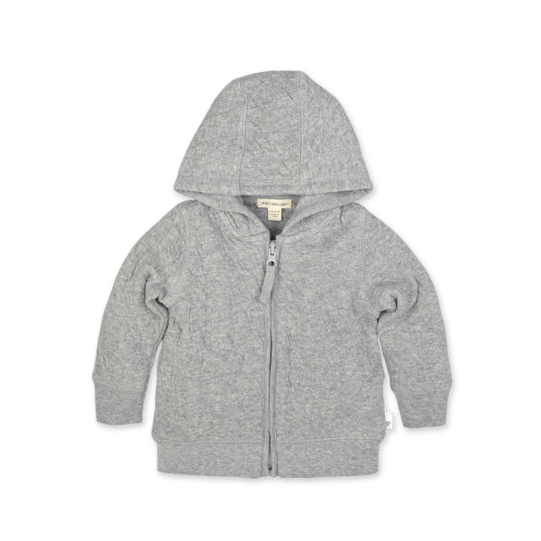 Organic Cotton Matelassé Jacket Heather Grey