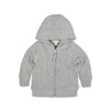 Organic Cotton Matelassé Baby Jacket - Heather Grey