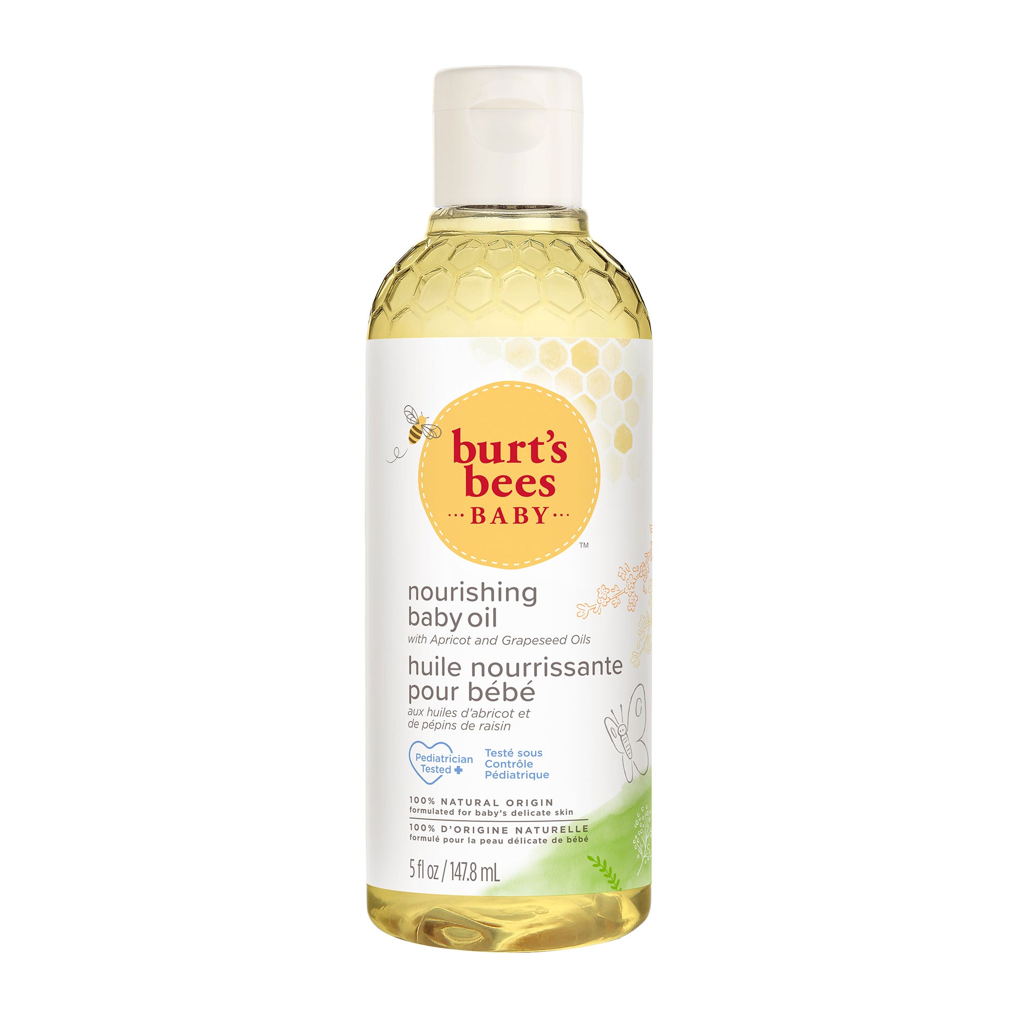 Burt's Bees Baby Nourishing Oil — 100% natural apricot grape seed lemon oil for massage