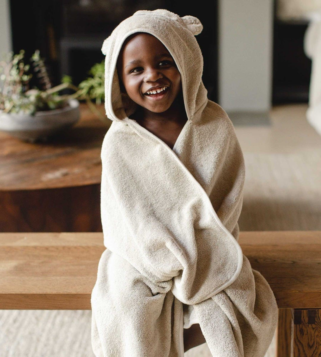 Organic Cotton Toddler Hooded Bear Towel – Burt's Bees Baby